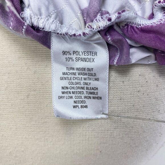 JM purple Floral Stretch Top Med Ruched Sides Cottagecore Boho Whimsy Fairy - Picture 10 of 10